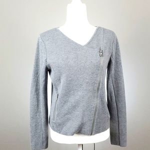 Loft Gray Moto Style 50% Wool Blazer, Size M